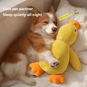 Knuffelspeelgoed voor honden, kalmerende eend, knuffelspeelgoed, piepend speelgoed voor puppy's, tandenpoetsen, kauwkussen, speelgoed voor huisdieren, dierenbenodigdheden
