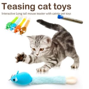 Kattenspeeltje in de vorm van een muis met lange staart – perfect voor actieve katten